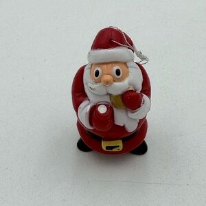 Vintage Santa Claus Christmas Ornament 2" Cookies and Milk 2001 Topps Red